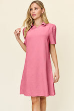 Load image into Gallery viewer, Double Take Full Size Texture Collared Neck Short Sleeve Dress