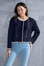 Load image into Gallery viewer, Graphic Cable-Knit Button Up Cardigan