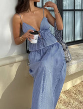 Load image into Gallery viewer, Gingham Sleeveless Top and Skirt Set