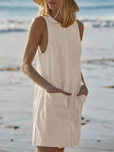 Load image into Gallery viewer, Round Neck Sleeveless Romper with Pockets