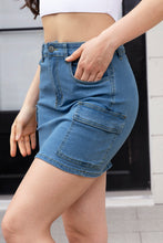 Load image into Gallery viewer, High Waist Pocketed Denim Skirt