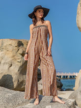 Load image into Gallery viewer, Tied Printed Tube Wide Leg Jumpsuit