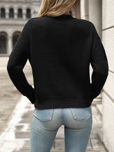 Load image into Gallery viewer, Cable-Knit Round Neck Long Sleeve Sweater