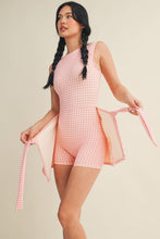 Load image into Gallery viewer, Gingham Print Sleeveless Wrap Tie Front Dress