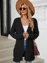 Load image into Gallery viewer, Pocketed Open Front Long Sleeve Cardigan