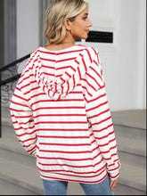 Load image into Gallery viewer, Drawstring Striped Long Sleeve Hoodie