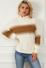 Load image into Gallery viewer, Contrast Turtleneck Long Sleeve Sweater