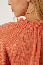 Load image into Gallery viewer, Frill V-Neck Balloon Sleeve Blouse