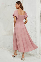 Load image into Gallery viewer, Smocked Square Neck Puff Sleeve Dress