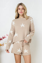 Load image into Gallery viewer, Soft Long Sleeve Star Print Top and Short Set