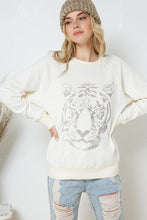 Load image into Gallery viewer, French Terry Tiger Studded Star Graphic Sweatshirt