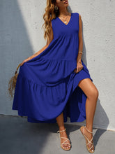 Load image into Gallery viewer, Tiered V-Neck Sleeve Dress