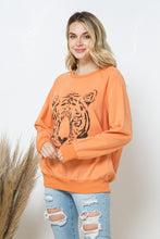 Load image into Gallery viewer, French Terry Tiger Studded Star Graphic Sweatshirt