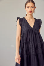 Load image into Gallery viewer, V-NECK EYELET DRESS