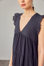 Load image into Gallery viewer, V-NECK EYELET DRESS