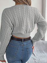 Load image into Gallery viewer, Twisted Cable-Knit V-Neck Sweater