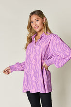 Load image into Gallery viewer, Double Take Full Size Printed Smocked Long Sleeve Blouse