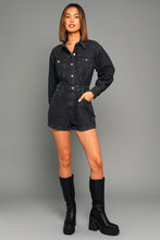 Load image into Gallery viewer, Long Sleeve Denim Romper