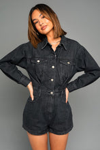 Load image into Gallery viewer, Long Sleeve Denim Romper