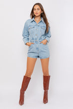 Load image into Gallery viewer, Long Sleeve Denim Romper