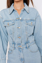 Load image into Gallery viewer, Long Sleeve Denim Romper