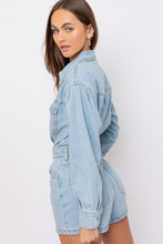 Load image into Gallery viewer, Long Sleeve Denim Romper