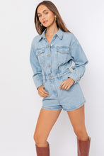 Load image into Gallery viewer, Long Sleeve Denim Romper