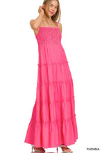 Load image into Gallery viewer, Woven Smocked Top Tiered Cami Maxi Dress