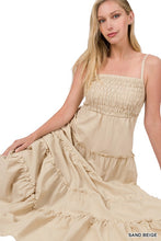 Load image into Gallery viewer, Woven Smocked Top Tiered Cami Maxi Dress