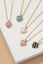 Load image into Gallery viewer, Checker Heart Pendant Necklace