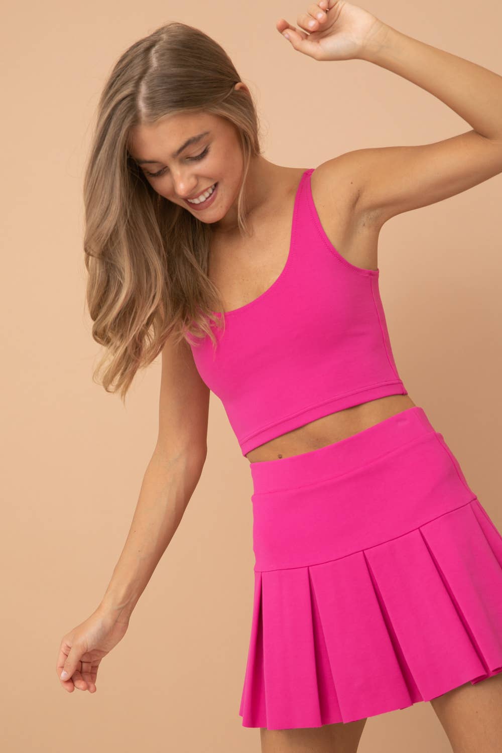 SUPER STRETCHY PONTE MINI TENNIS SKIRT(ST#FRSK1126N): WHITE / SML(222)