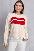 Load image into Gallery viewer, Lip Fringe Round Neck Sweater