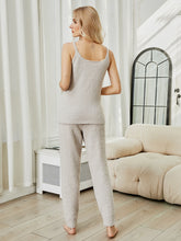 Load image into Gallery viewer, Fuzzy V-Neck Cami and Pants Lounge Set