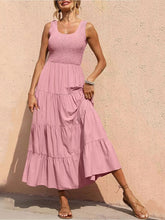 Load image into Gallery viewer, Tiered Smocked Wide Strap Dress