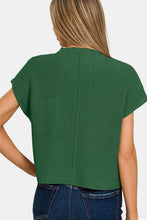 Load image into Gallery viewer, Zenana Mock Neck Short Sleeve Cropped Sweater