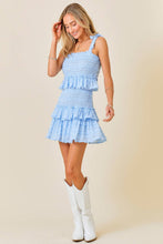 Load image into Gallery viewer, Smocked Ruffle Mini Dress: WHITE / M
