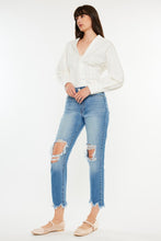 Load image into Gallery viewer, Kancan Distressed Frayed Hem Cropped Jeans