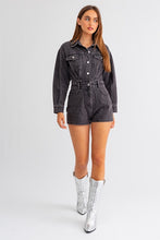 Load image into Gallery viewer, Long Sleeve Denim Romper