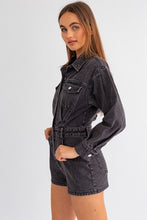 Load image into Gallery viewer, Long Sleeve Denim Romper