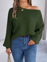 Load image into Gallery viewer, One-Shoulder Lantern Sleeve Sweater