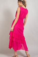 Load image into Gallery viewer, V-Neck Ruffle Maxi Dress