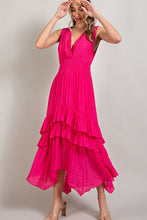 Load image into Gallery viewer, V-Neck Ruffle Maxi Dress