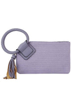 Load image into Gallery viewer, Canvas Cuff Handle Tassel Wristlet Clutch