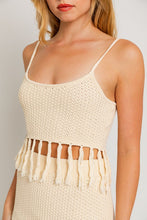 Load image into Gallery viewer, Tassel Detail Spaghetti Sweater Crop Top