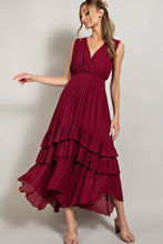 Load image into Gallery viewer, V-Neck Ruffle Maxi Dress