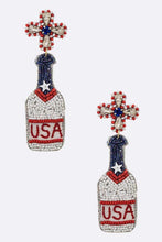 Load image into Gallery viewer, USA Bottle Iconic Beaded Earrings