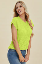 Load image into Gallery viewer, Double Take Full Size Cable-Knit Round Neck Cap Sleeve Sweater