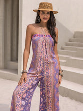 Load image into Gallery viewer, Tied Printed Tube Wide Leg Jumpsuit