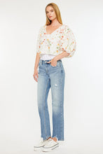 Load image into Gallery viewer, Kancan Mid Rise Frayed Hem Straight Jeans