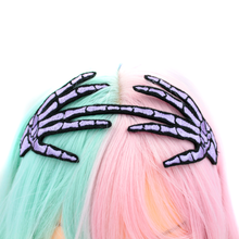 Load image into Gallery viewer, Embroidered Skeleton Hand Headband: Pink